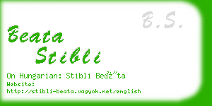 beata stibli business card